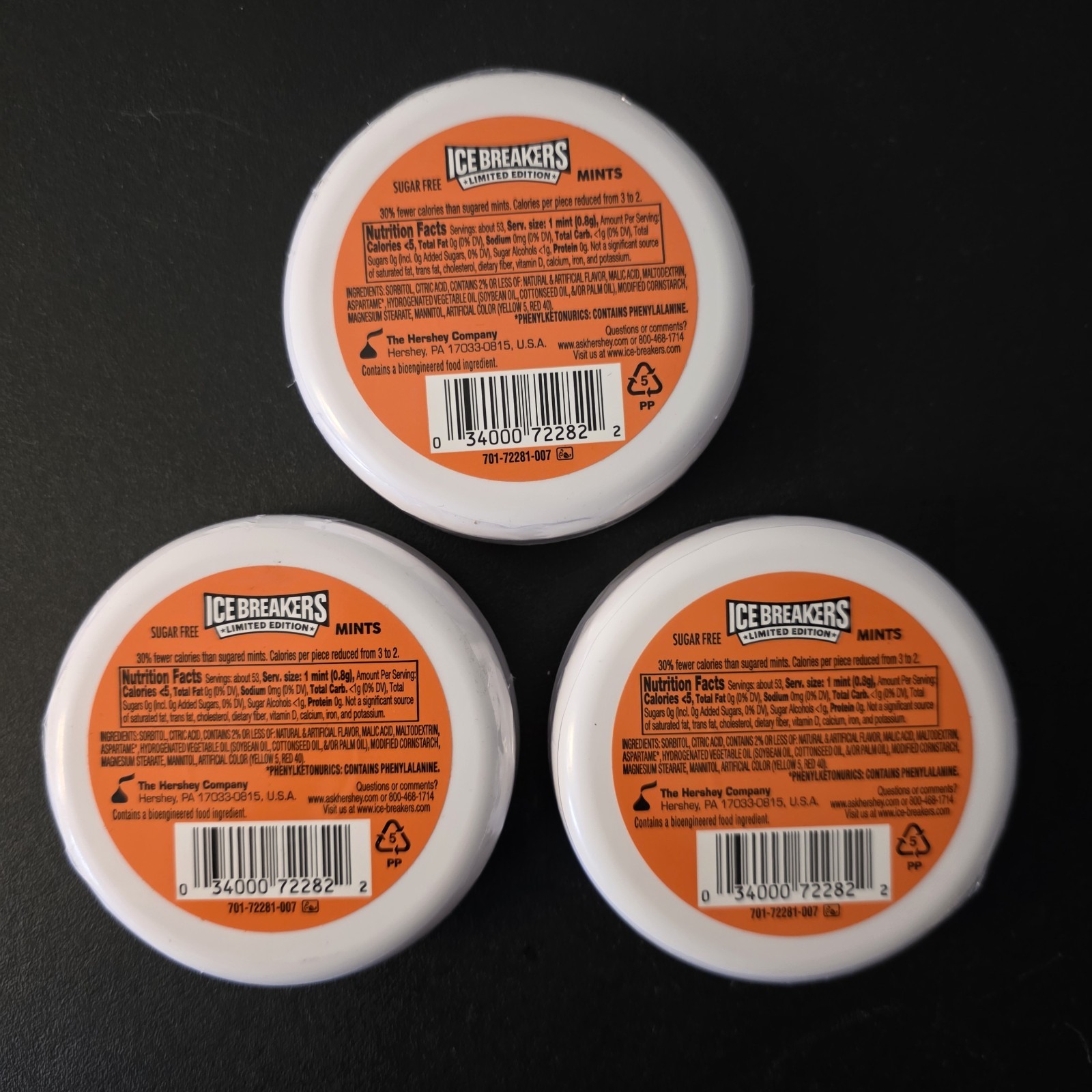 Ice Breakers Orange Cream Pop Mints Discontinued Limited Edition 3 Pack
