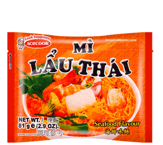 Acecook SeaFood Instant Noodles 2.9 oz ( Pack of 10 )~04/15/2026