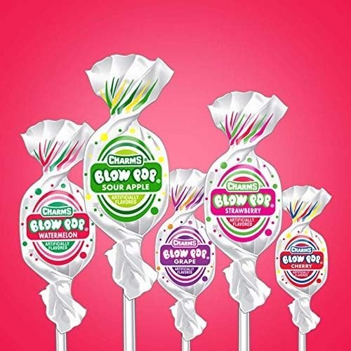 Charms Blow Pops – 100 Count Box of Assorted Fruit Flavors – Perfect for Sharing