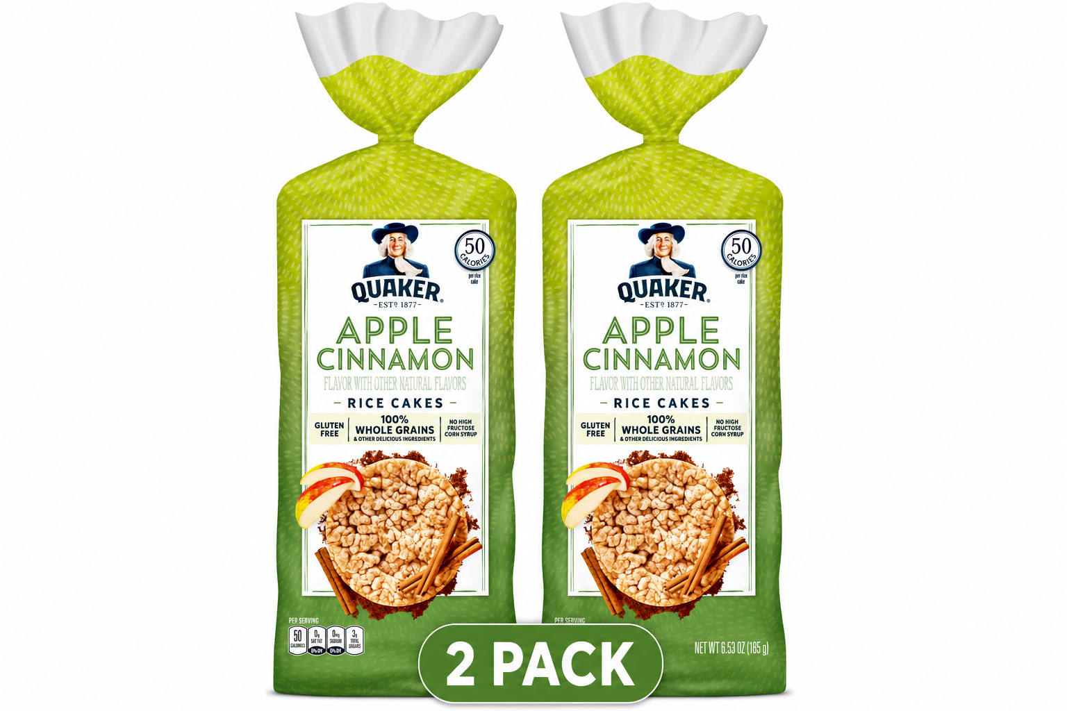 Pack 2 Apple Cinnamon Whole Grain Rice Cakes, 6.53 oz Free Shipping in 2 Days…