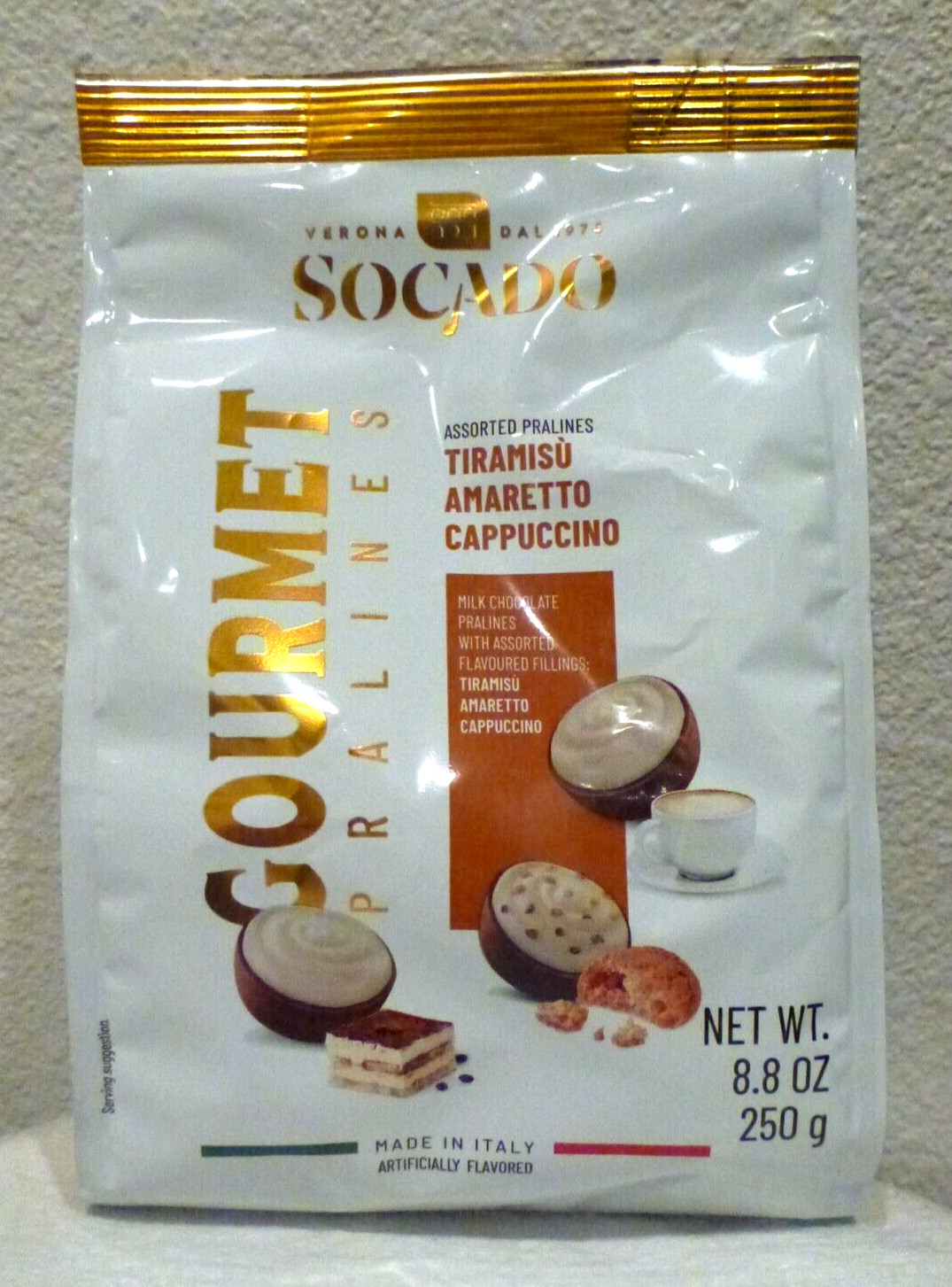 Socado Gourmet Milk Chocolate Assorted Pralines 8.82 oz 250g Made in Italy
