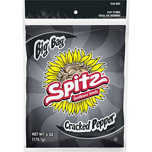 Spitz Cracked Pepper Flavored Sunflower Seeds 6oz Pack of 1 Nut and Seed Snack