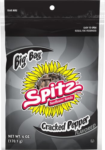 Spitz Cracked Pepper Flavored Sunflower Seeds 6oz Pack of 1 Nut and Seed Snack