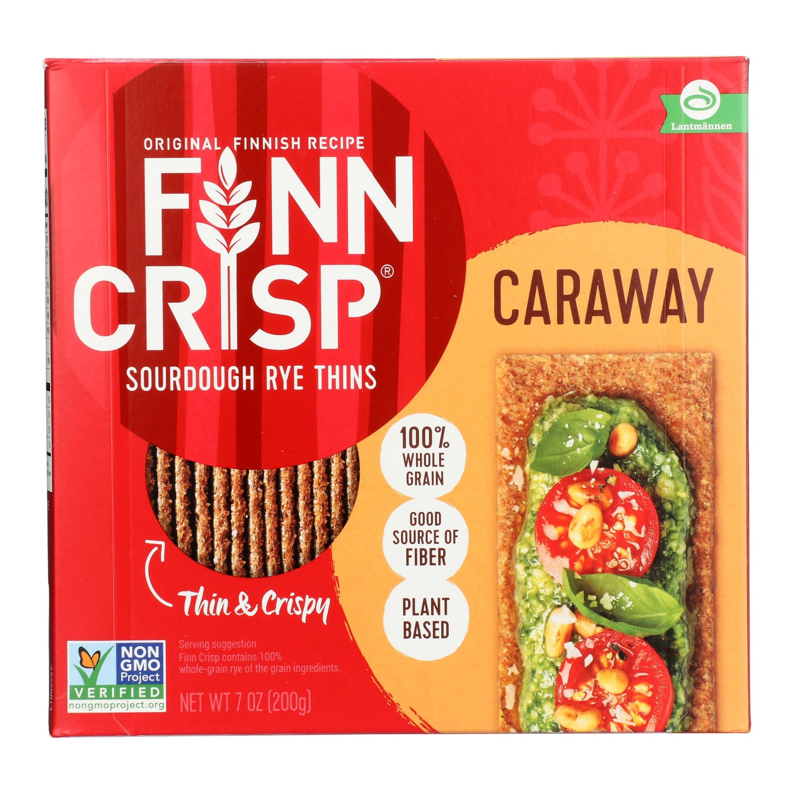 Finn Crisp Caraway Sourdough Rye Thins, 7 Ounce (Pack of 9)