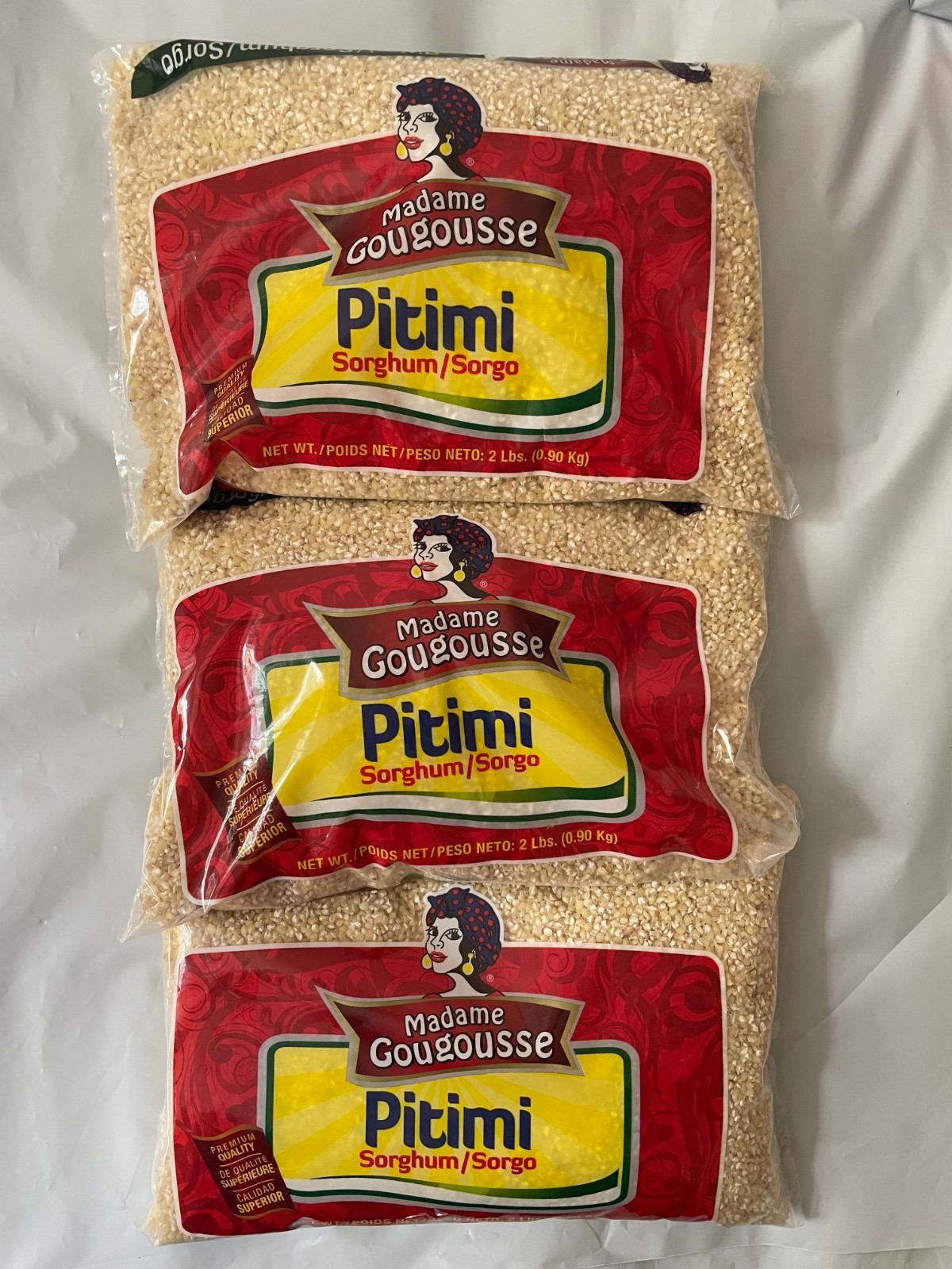 3 Pack Madame Gougousse Pitimi Sorghum Grain 2 lb Bags Gluten Free Whole Grain