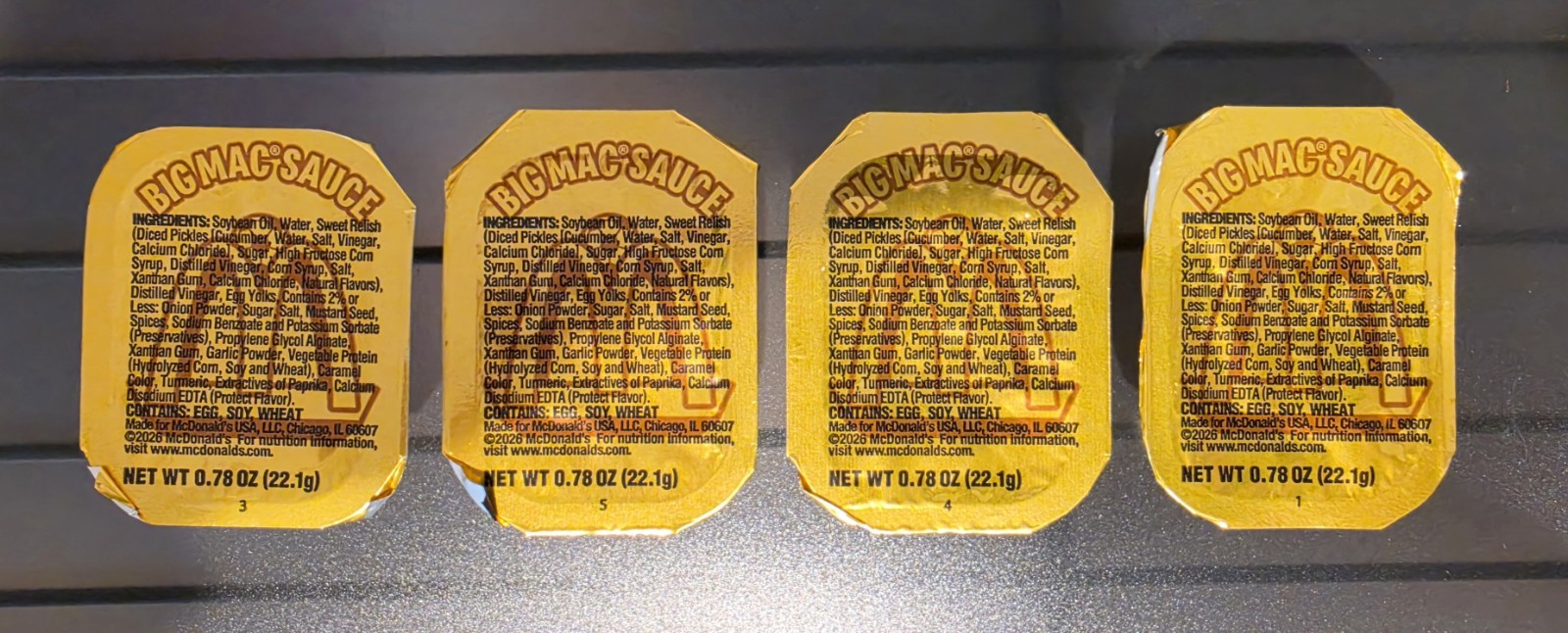[4] McDonald’s Big Mac Sauce Sealed Cups NEW 2026 FIFA World Cup