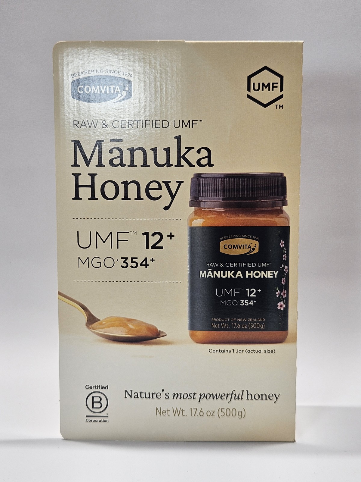 Comvita New Zealand Manuka Honey Certified UMF 12+ MGO 354+ 17.6 OZ Exp 5/2028