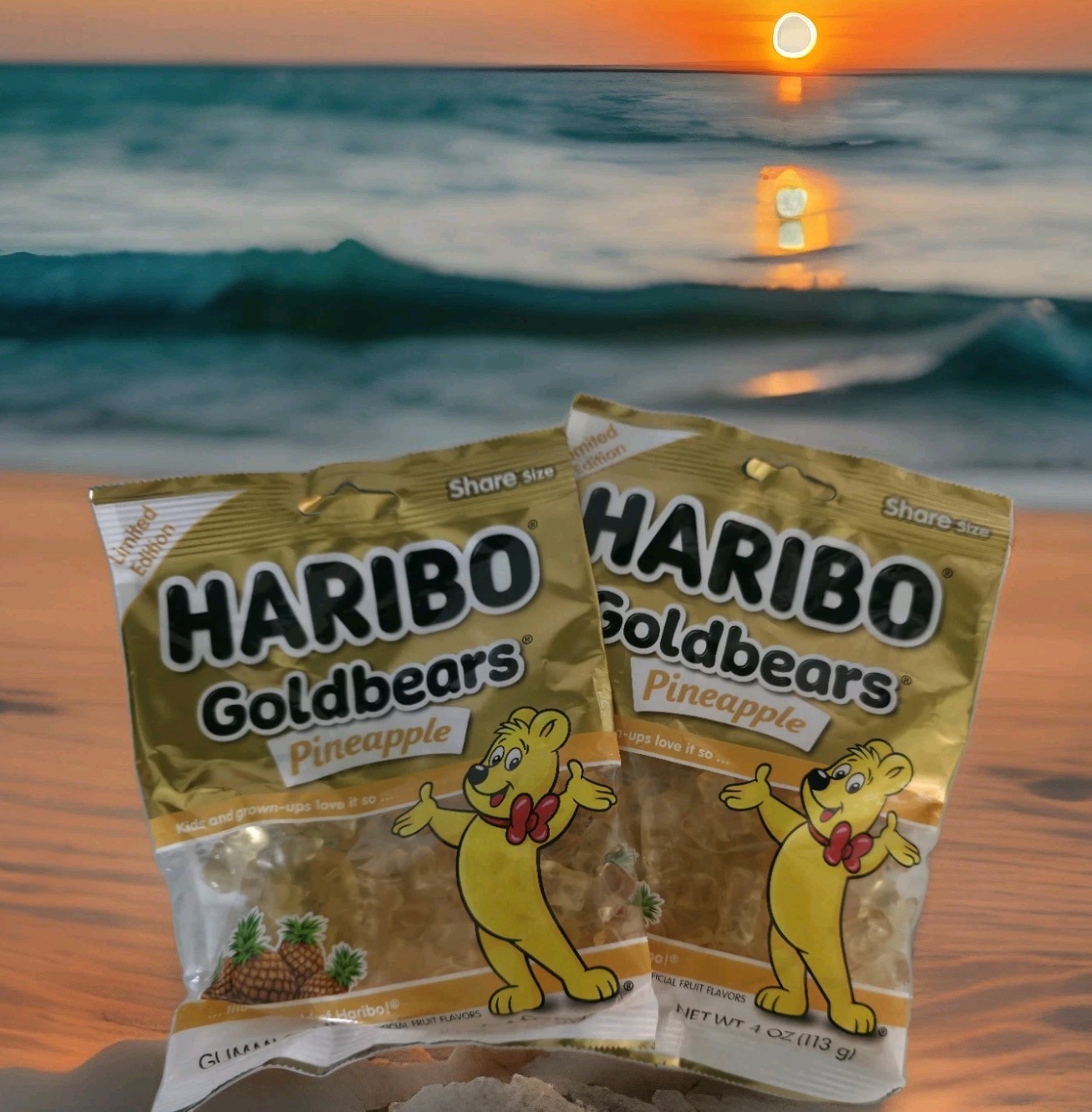 *LIMITED EDITION* Haribo «PINEAPPLE» Gummi Bears Gummy Candy {2 BAGS}