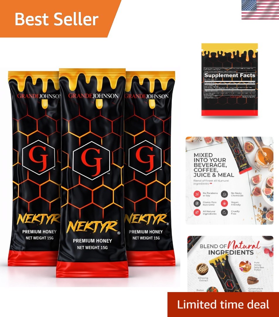 Natural Energetic Boost – Nektyr Pure Honey with Jelly Bee Pollen (Pack of 3)