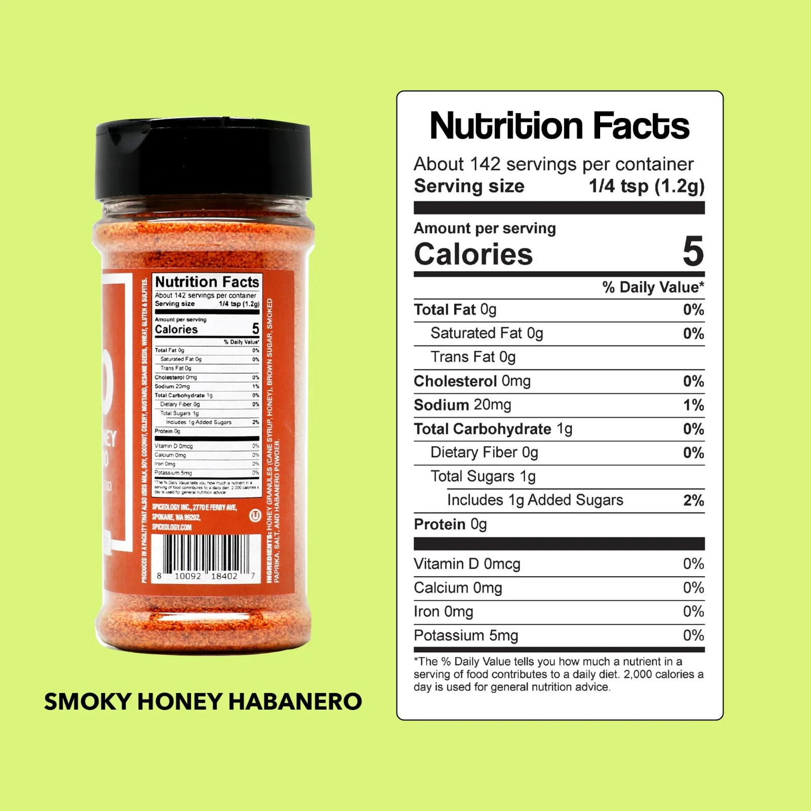 Spiceology Smoky Honey Habanero BBQ Seasoning Blend Sweet & Spicy 6 oz
