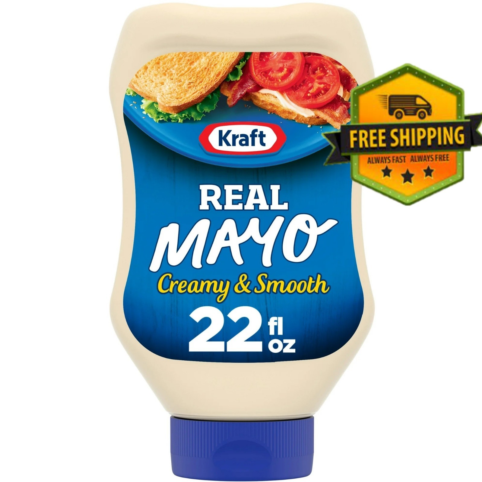 Kraft Real Mayo Creamy & Smooth Mayonnaise, 22 fl oz Squeeze Bottle