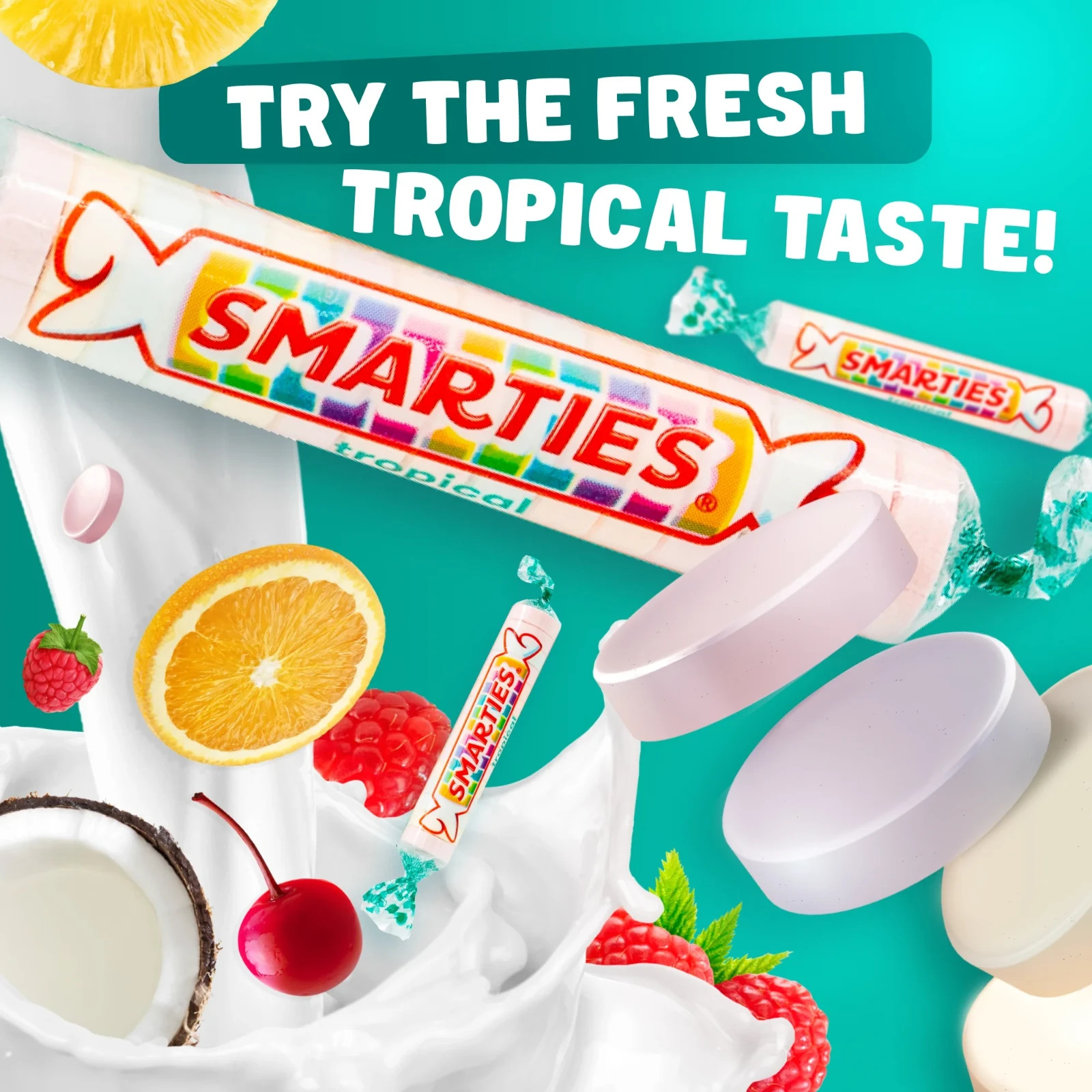 Smarties Tropical Fruit Flavors, Gluten-Free, Bulk Nostalgic Candy (4 Pounds)