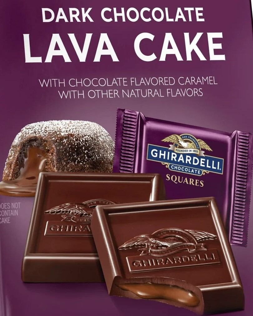 GHIRARDELLI Dark Chocolate LAVA CAKE Squares WRAPPED – BULK BAG – VALUE PRICE!!!