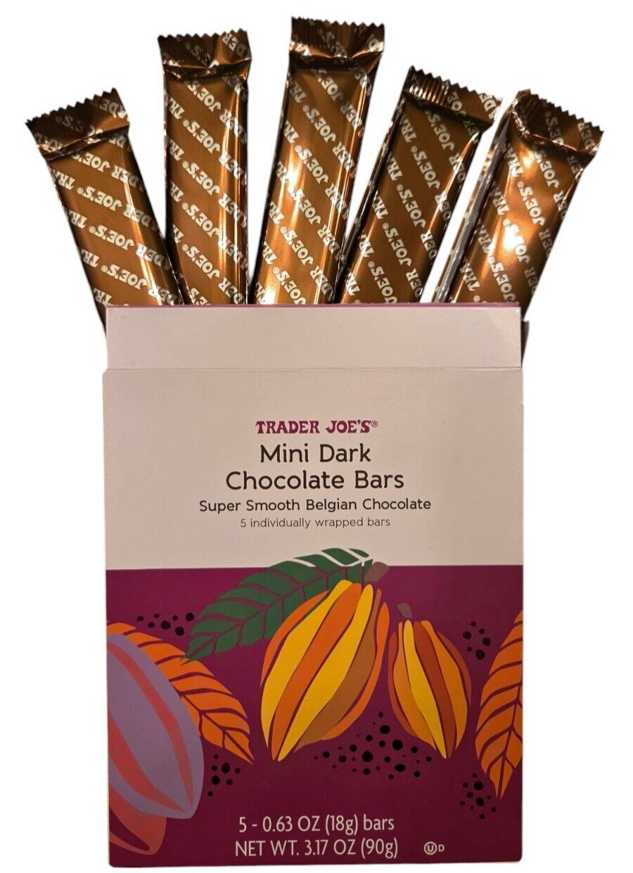 Trader Joe’s 5-Pieces Mini BELGIAN DARK CHOCOLATE Bars Super Smooth *BB 11/2026*