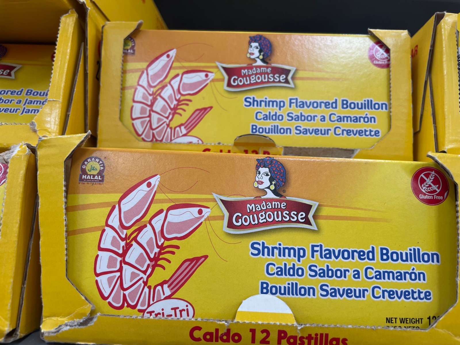 6 Pack Madame Gougousse Shrimp Bouillon Cubes 14.1 oz Each | Shrimp Flavor Soup