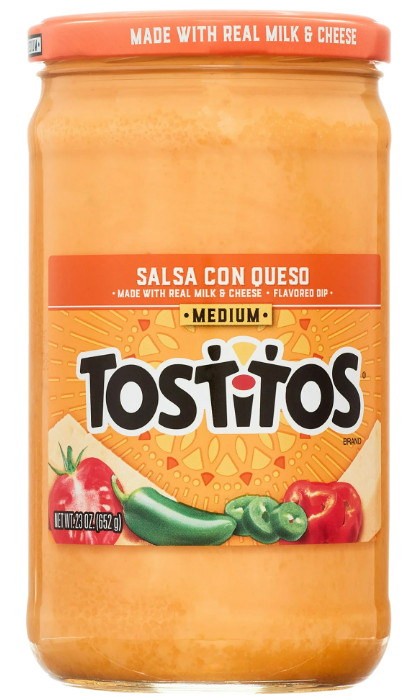 Tostitos Medium Salsa Con Queso, 23 oz Jar – 2 Pack