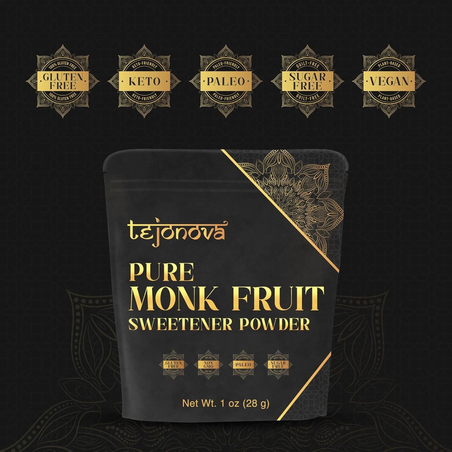 «Monk Fruit Extract Powder – 1oz Sweetener Pure Flavor Monk Fruit Sweetener No E