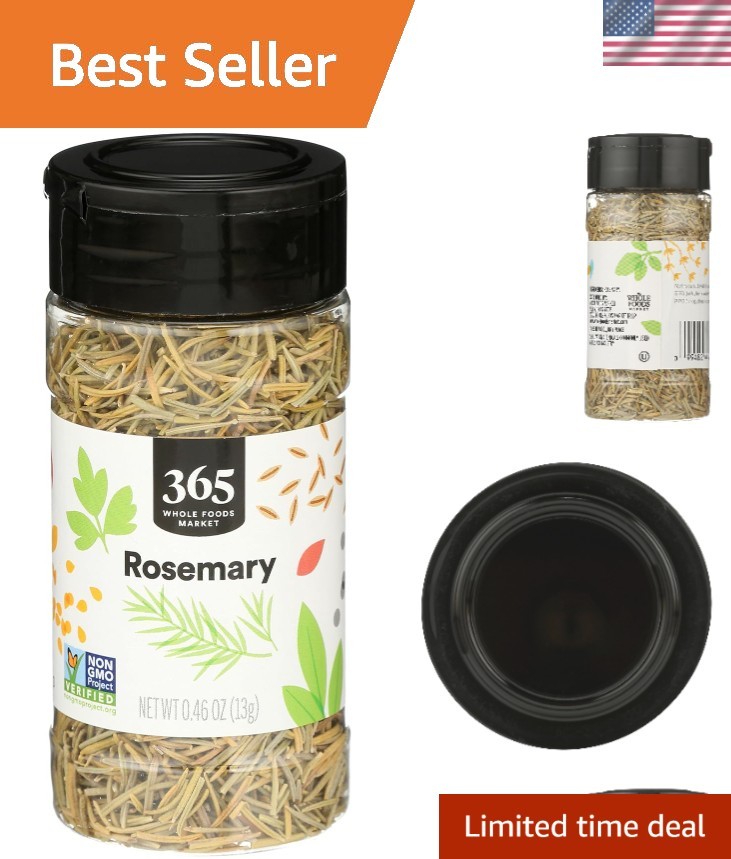 Herbal Perfection: Whole Rosemary Leaf, 0.46 OZ Jar – Pure Culinary Delight