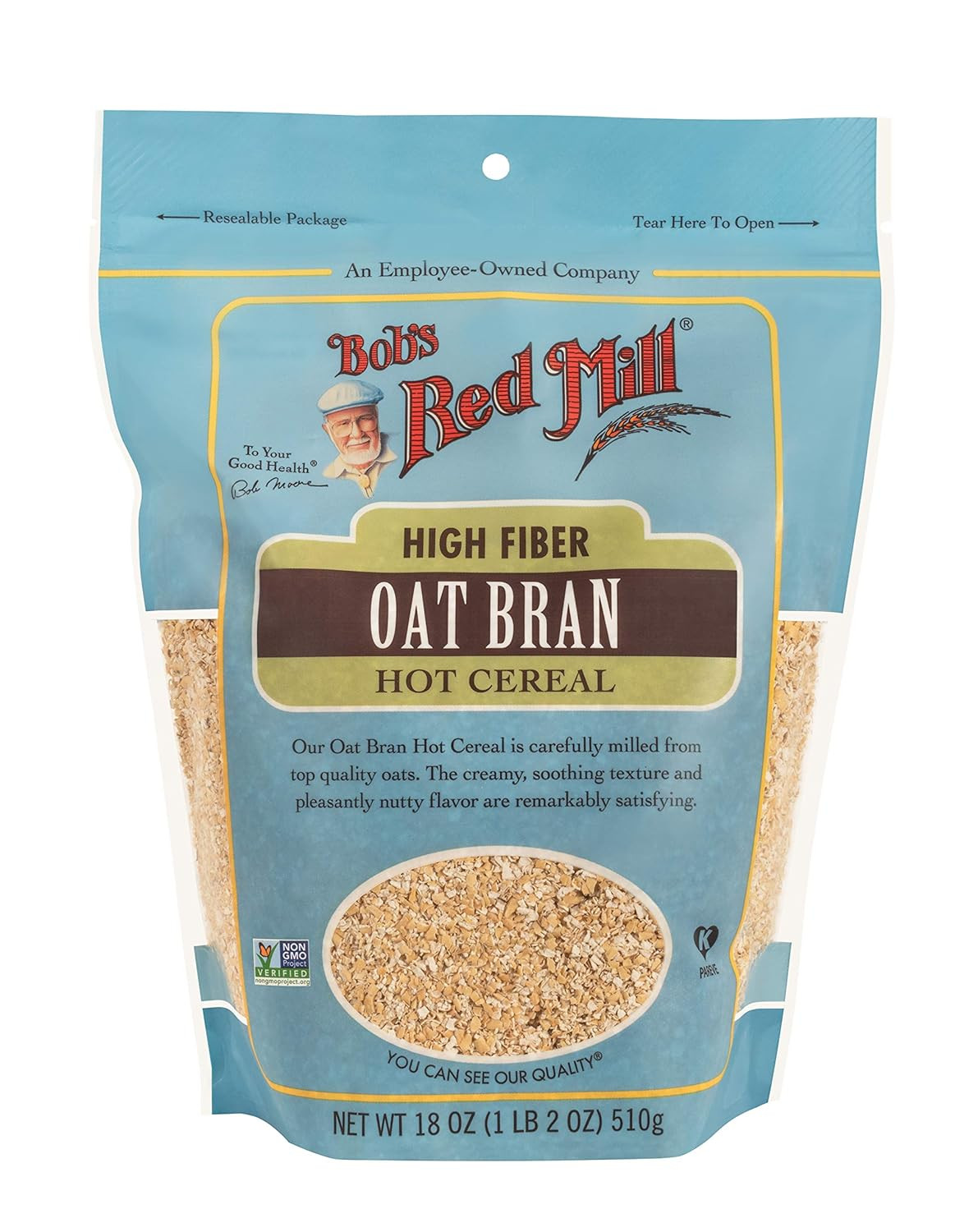 Oat Bran, 18Oz (Pack of 4) – Non GMO, Vegan, Kosher
