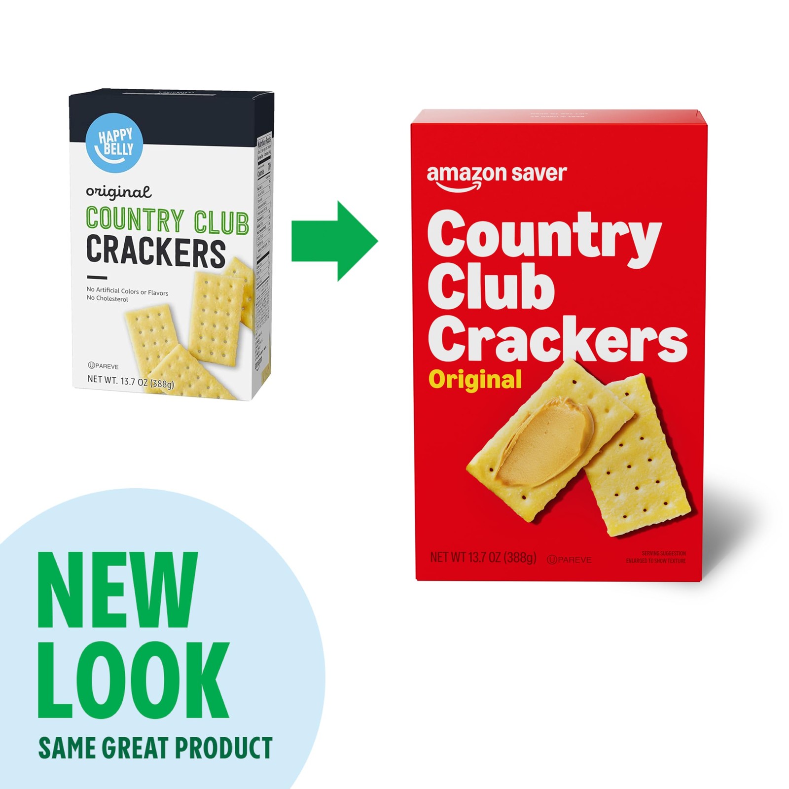 Amazon Saver, Original Country Club Crackers, Kosher & Cholesterol Free, 13.7 Oz