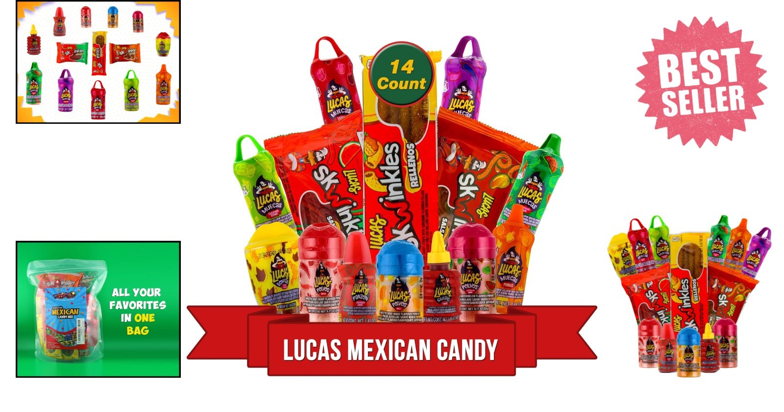 Assorted Lucas Mexican Candy 14 Count – Sweet, Sour, and Spicy Selection