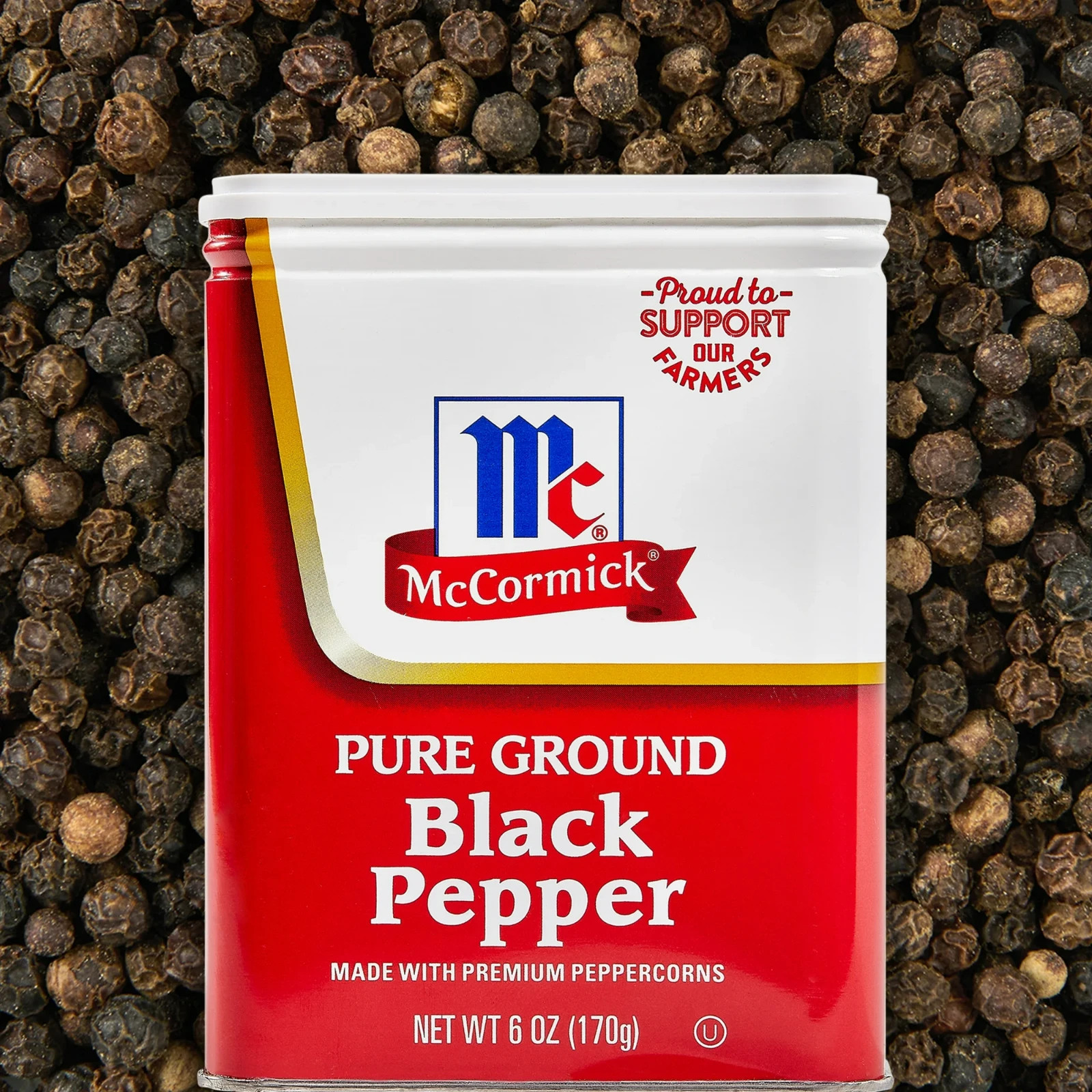 McCormick Pure Ground Black Pepper, 6.0 oz Can..