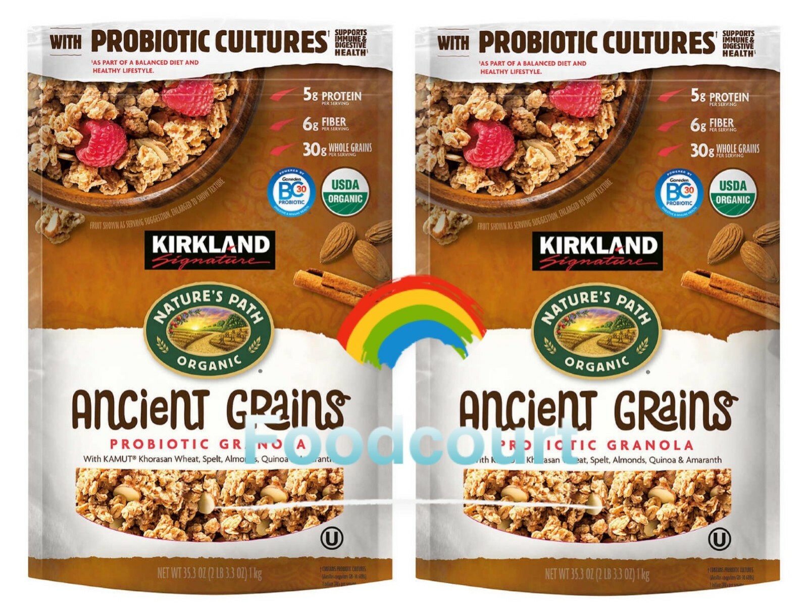 2 Packs Kirkland Signature Organic Ancient Grain Granola 35.3 oz Each Pack
