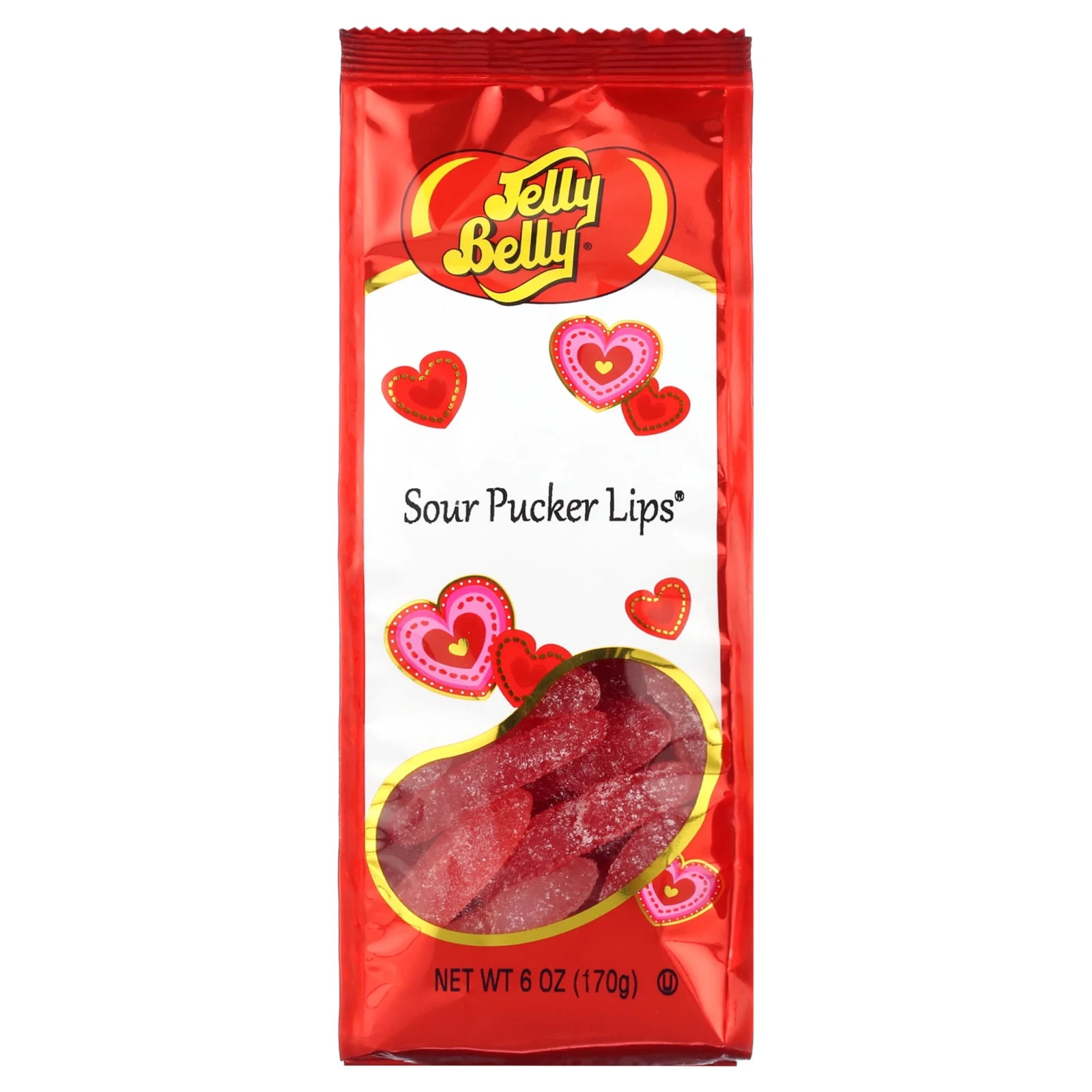 Jelly Belly 6 oz. SOUR PUCKER LIPS Candy Love Kiss Gummy