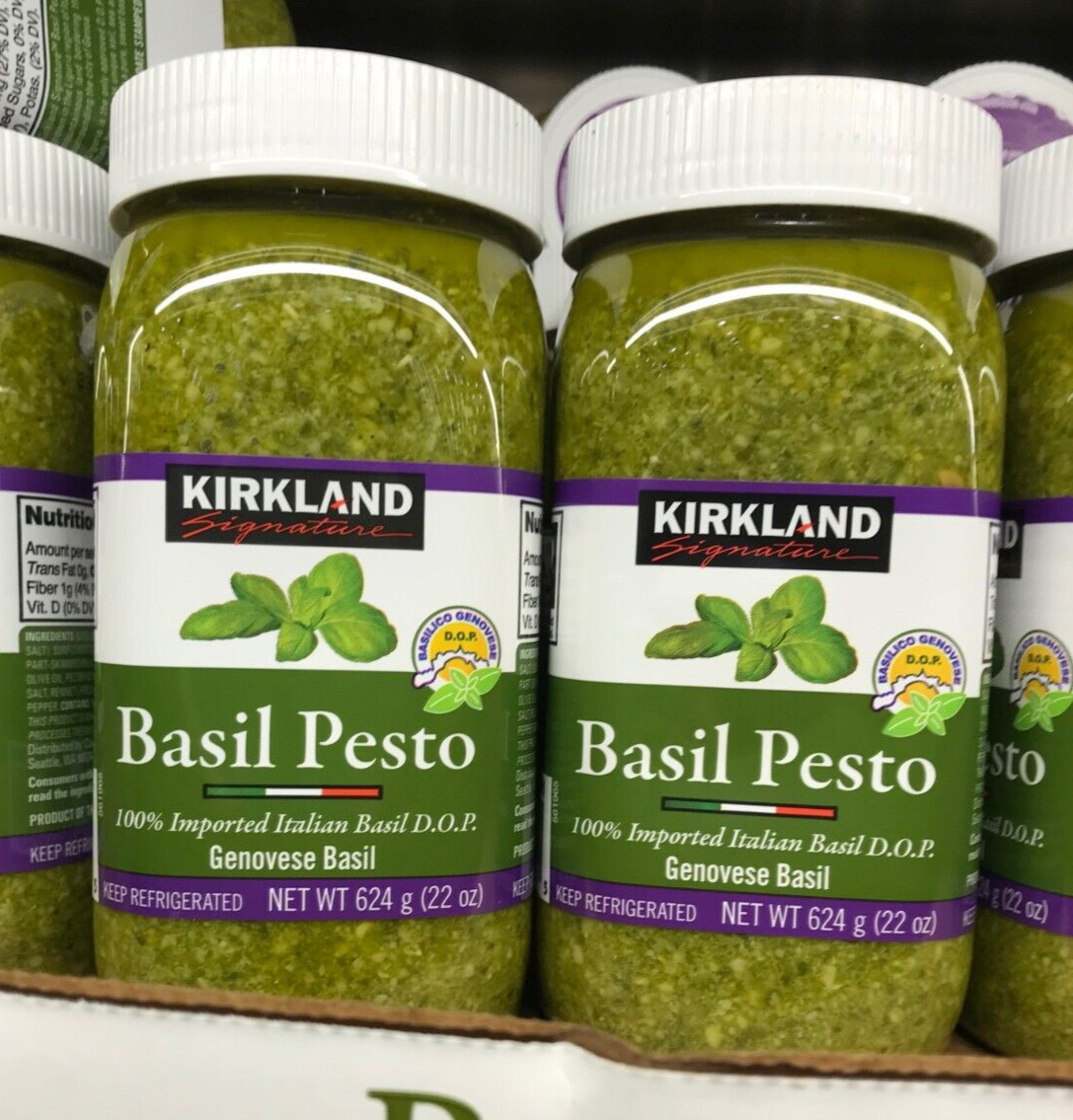 2 Pack Kirkland Signature Imported Basil Pesto 22 oz each jar 624 g ea