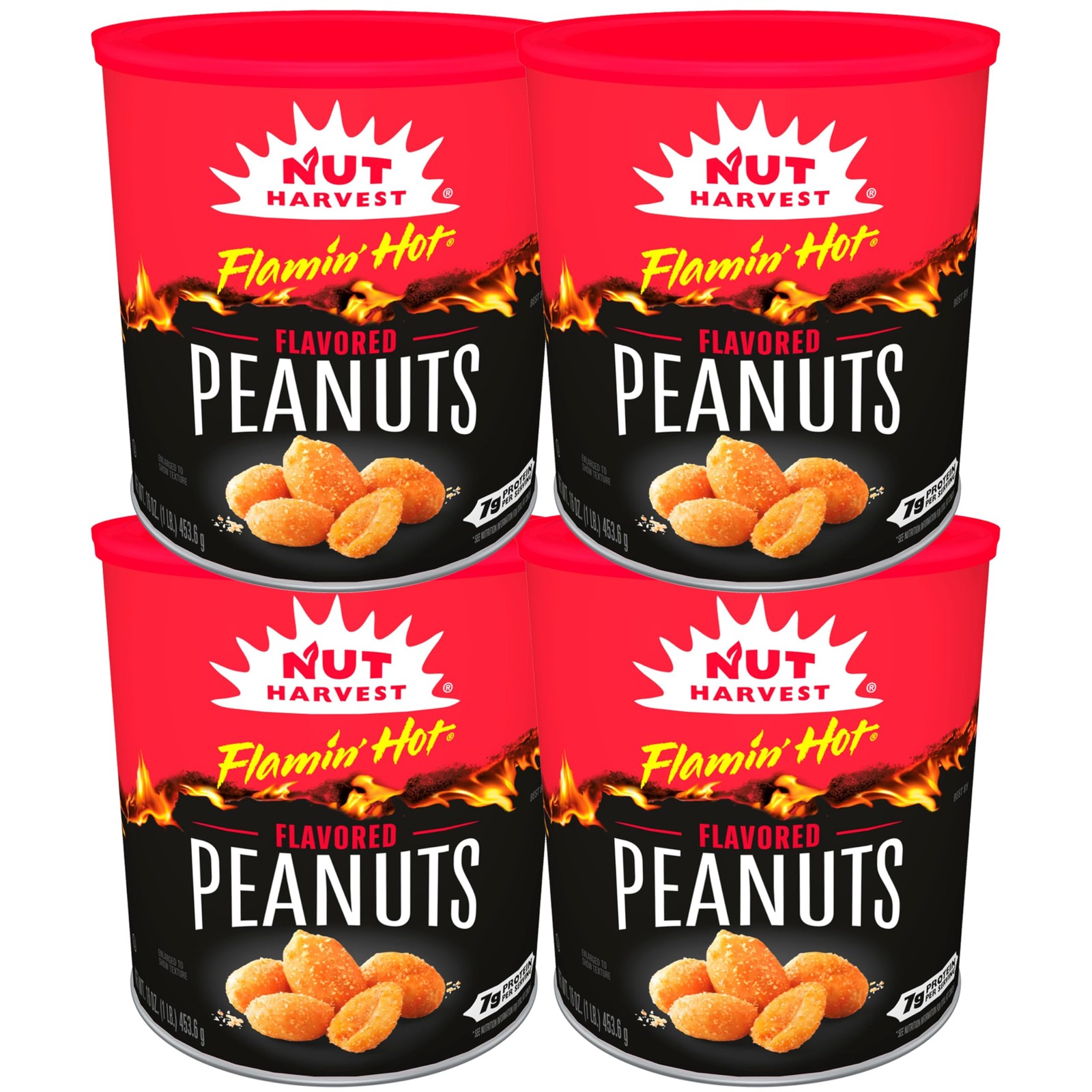 , Flamin’ Hot Peanuts, 16 oz Canisters, 4 Pack