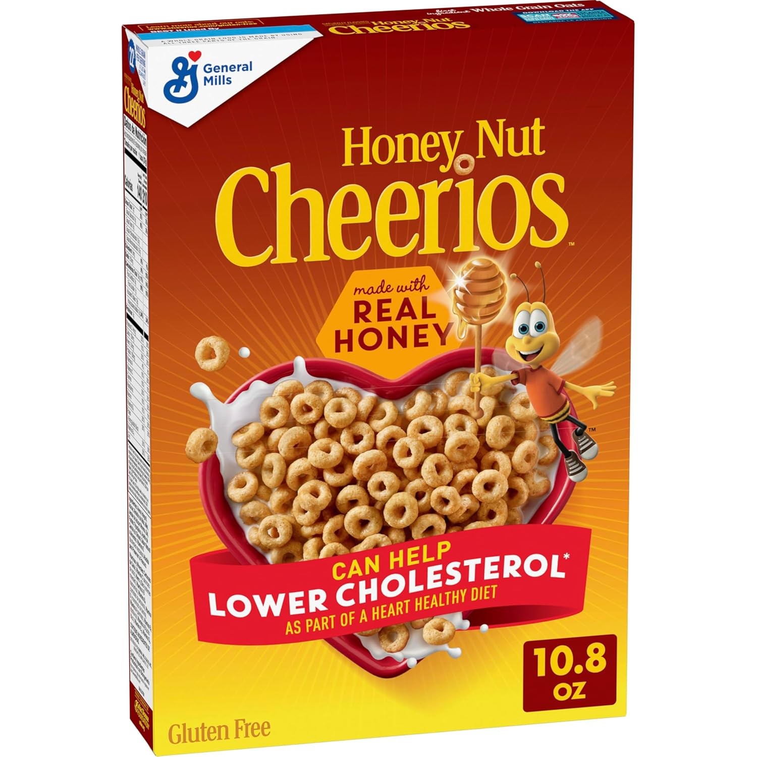 Honey Nut Cheerios, Heart Healthy Gluten Free Breakfast Cereal with – 10.8 oz