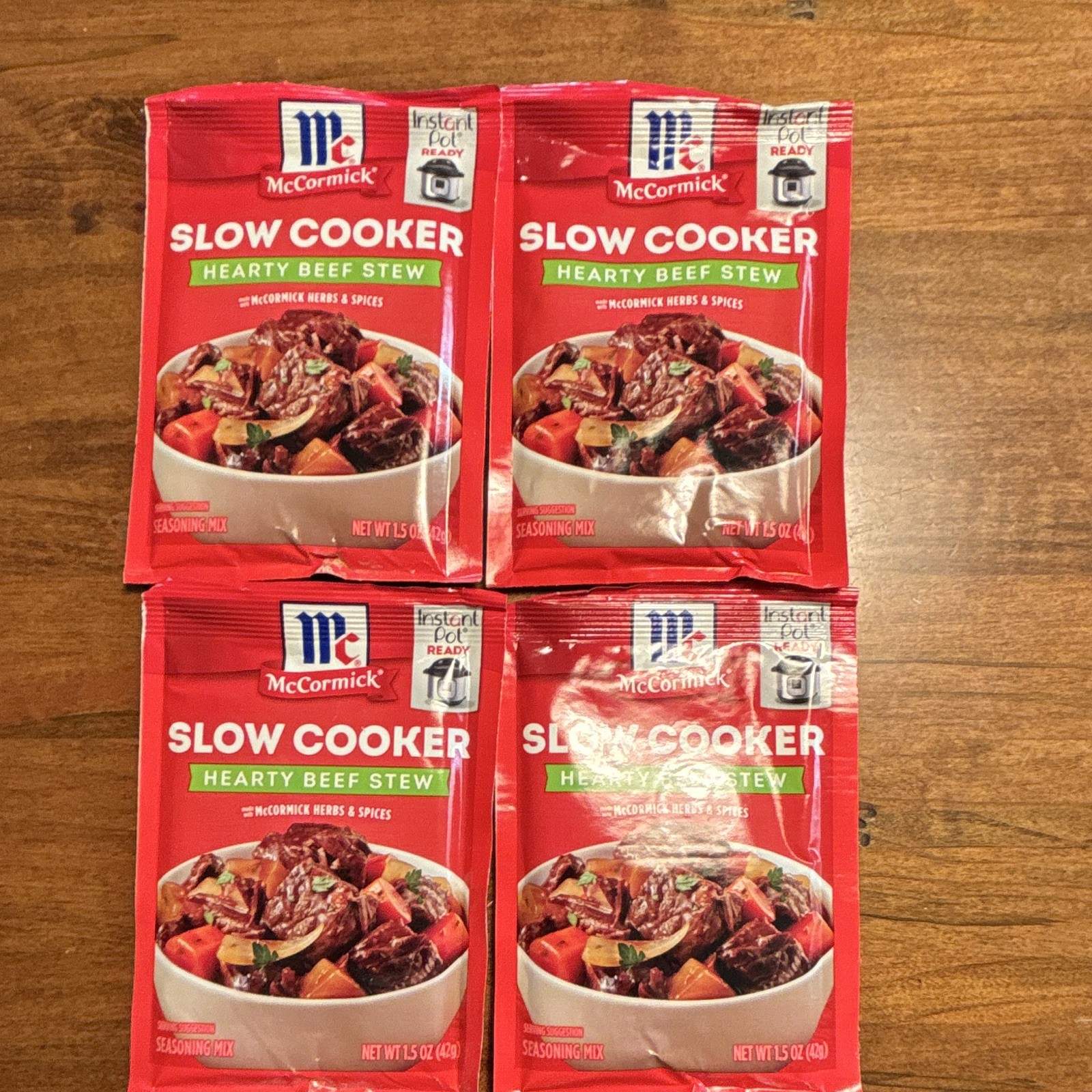 McCormick Slow Cooker Hearty Beef Stew Seasoning Mix 1.5 oz, 4 Pack