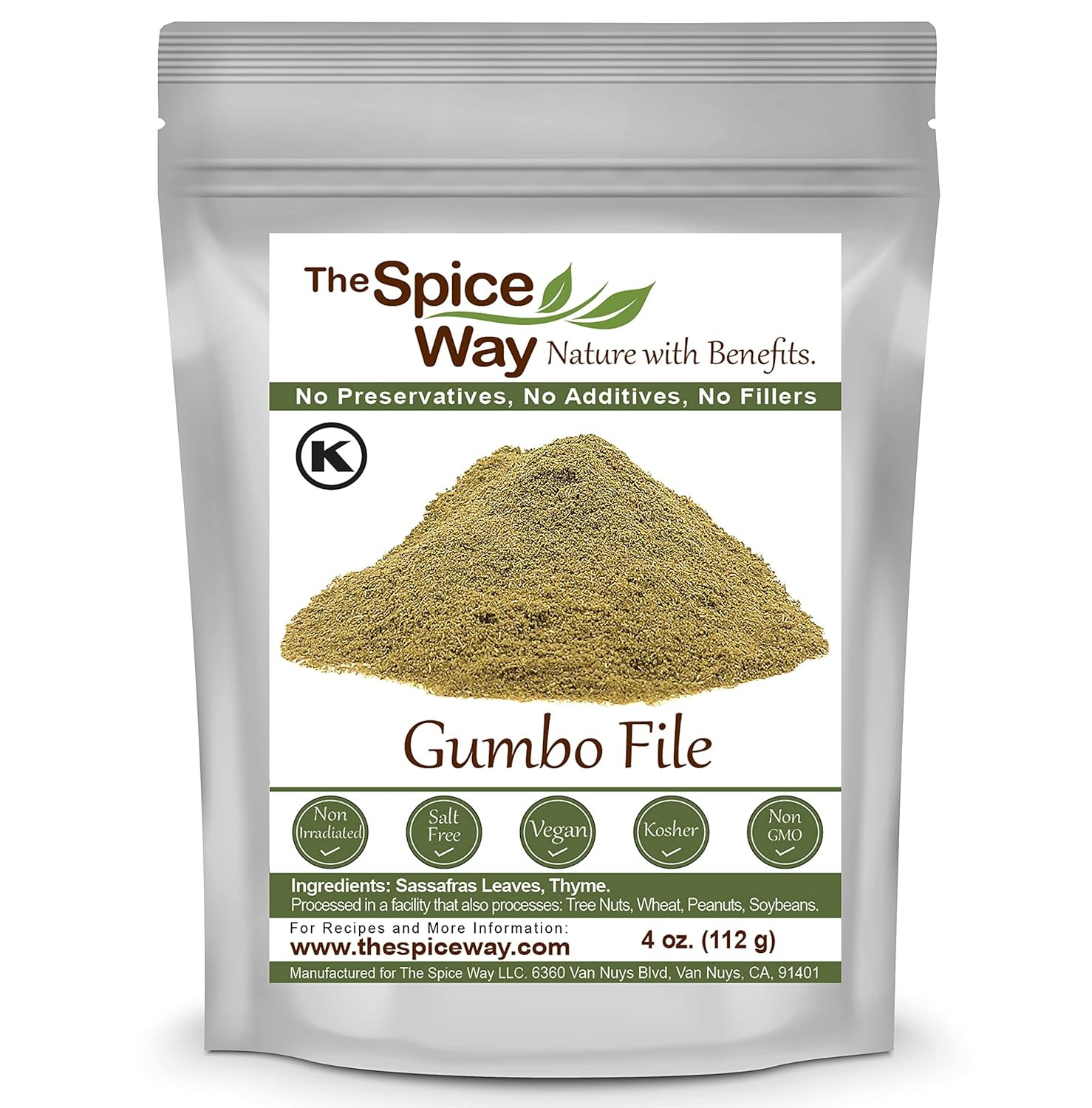 Gumbo File – (4 Oz) Made with Premium Ground Sassafras Tree Leaves
