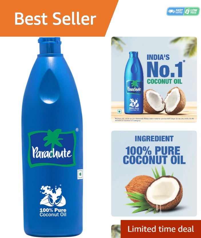Pure Coconut Oil, 100ml – Natural Moisturizer & Cooking Essential from India