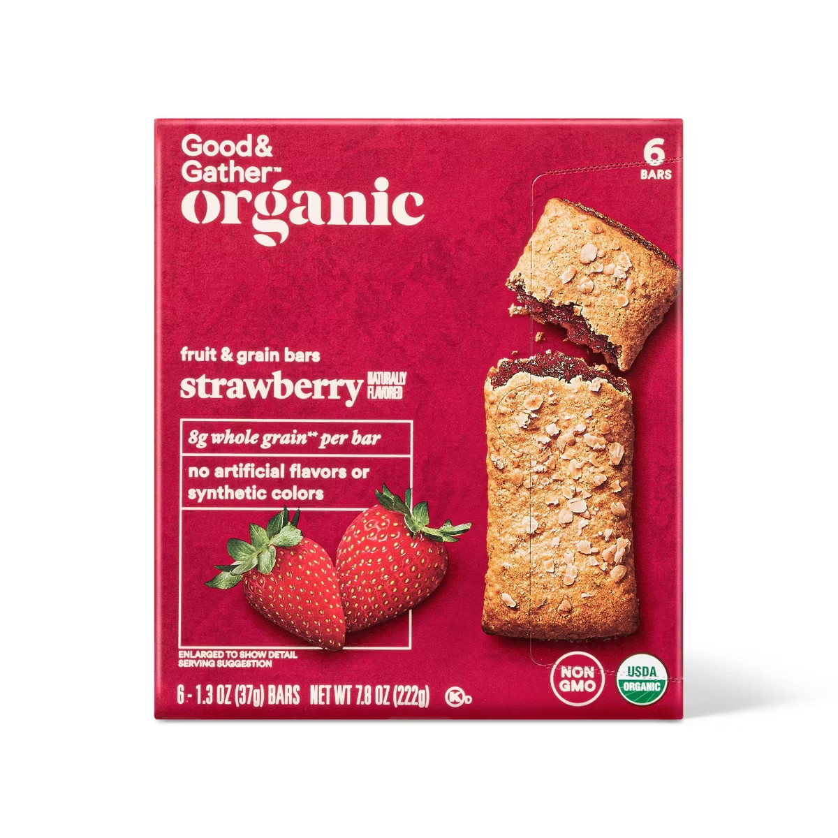«Organic Whole Grain Strawberry Fruit & Grain Bars – 6ct – Good & Gather™