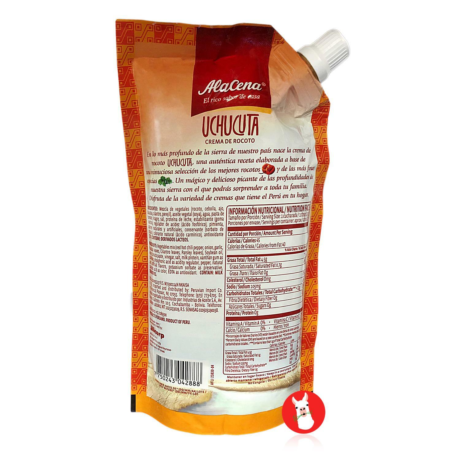 AlaCena New Crema de Rocoto Uchucuta 400g | Peruvian Red Hot Chili Sauce 2 Pack