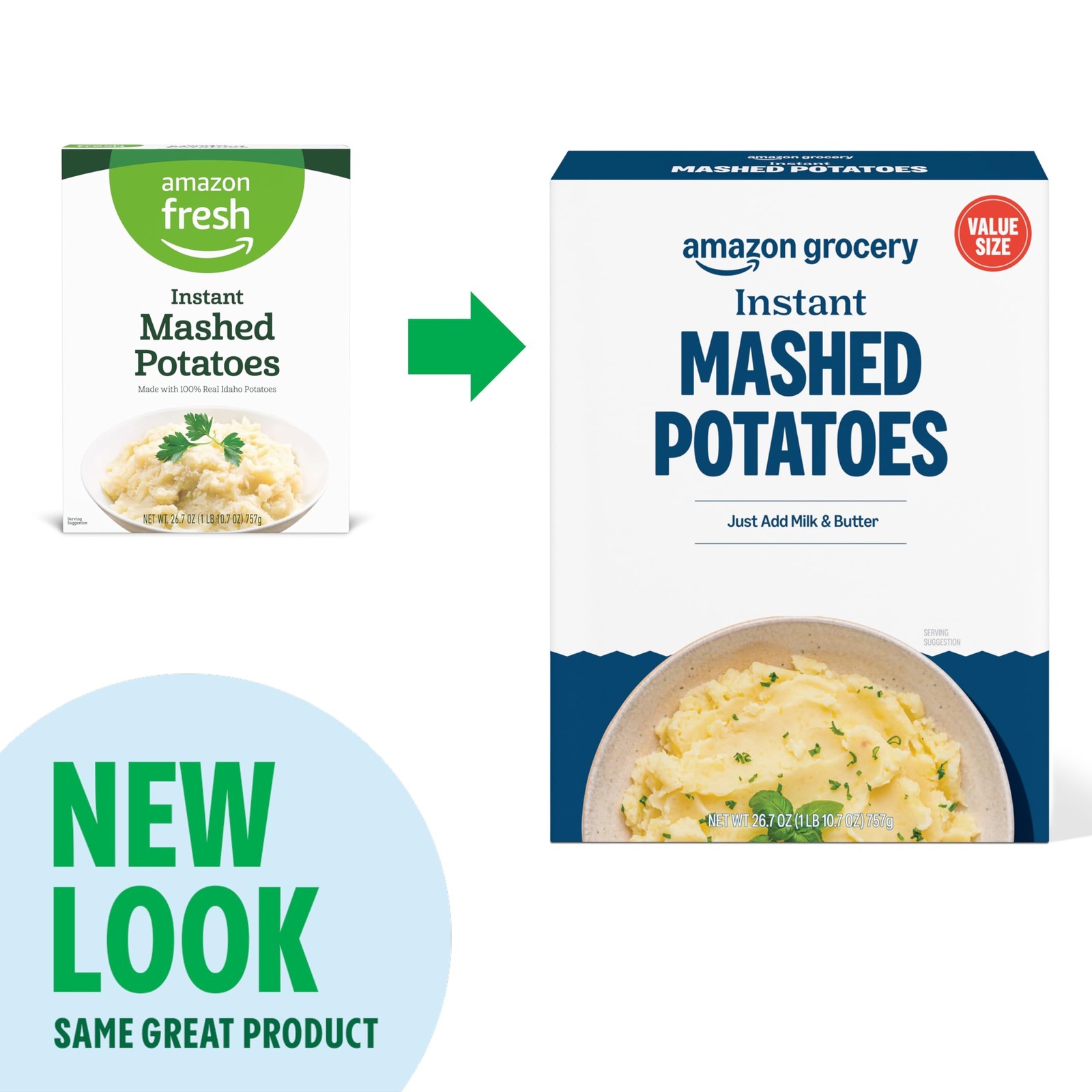Amazon Grocery, Instant Mashed Potatoes, 26.7 Oz Previously Amazon Fresh, Pac…