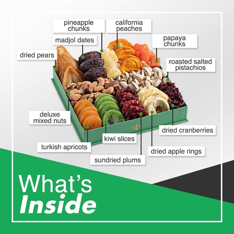 Gourmet Healthy Gift Basket Dried Fruits Nuts Vegan Kosher Fresh Snacks Treats