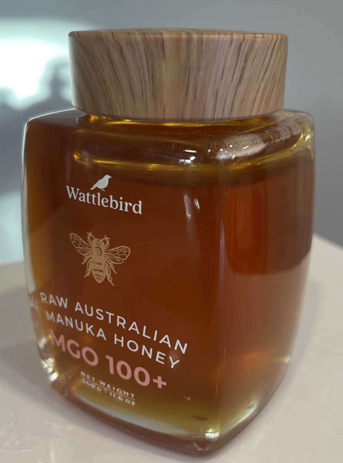 Wattlebird MGO 100+ Raw Australian Manuka Honey Glass Jar 17.6 oz 500g New