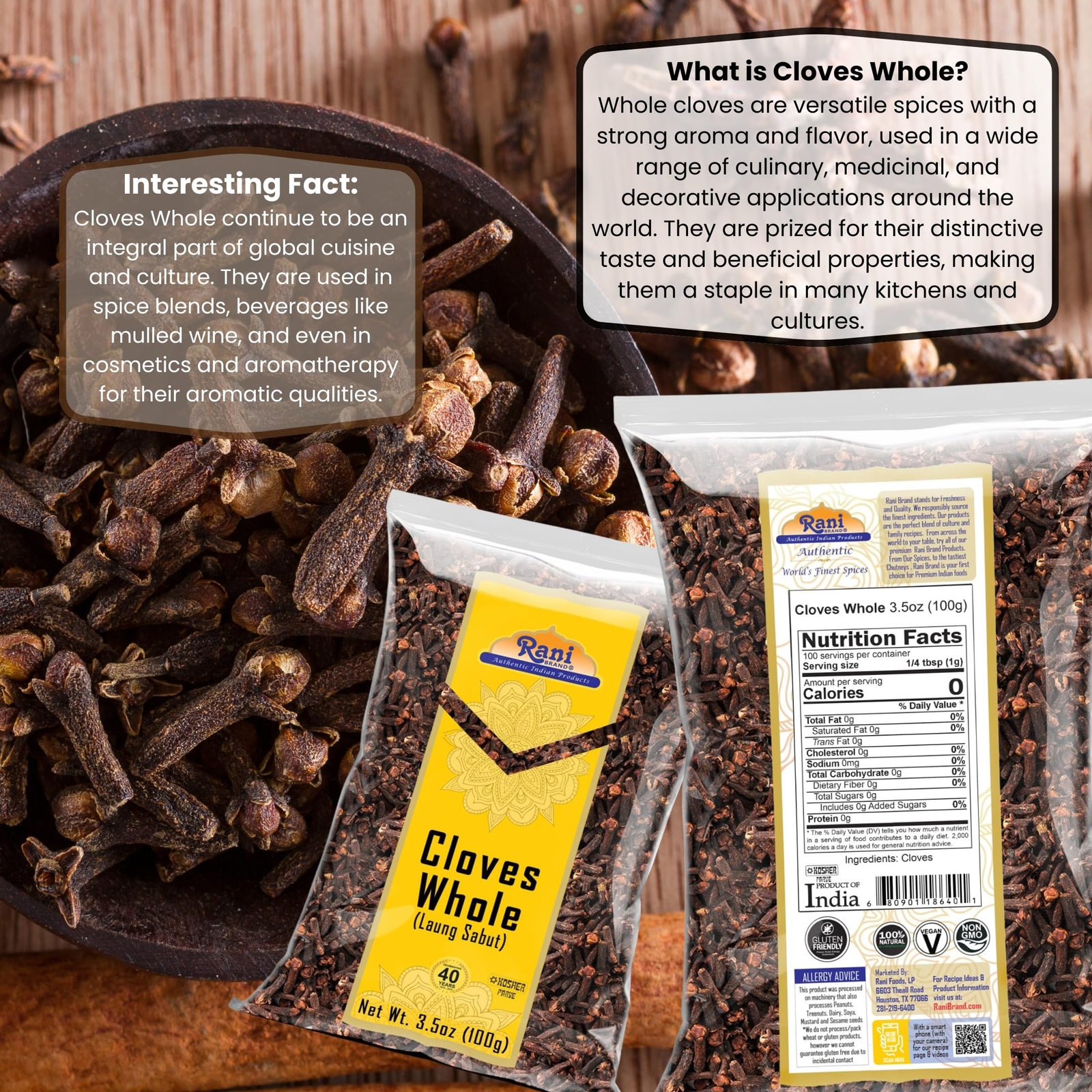 Rani Cloves Whole (Laung) 3.5oz (100g)