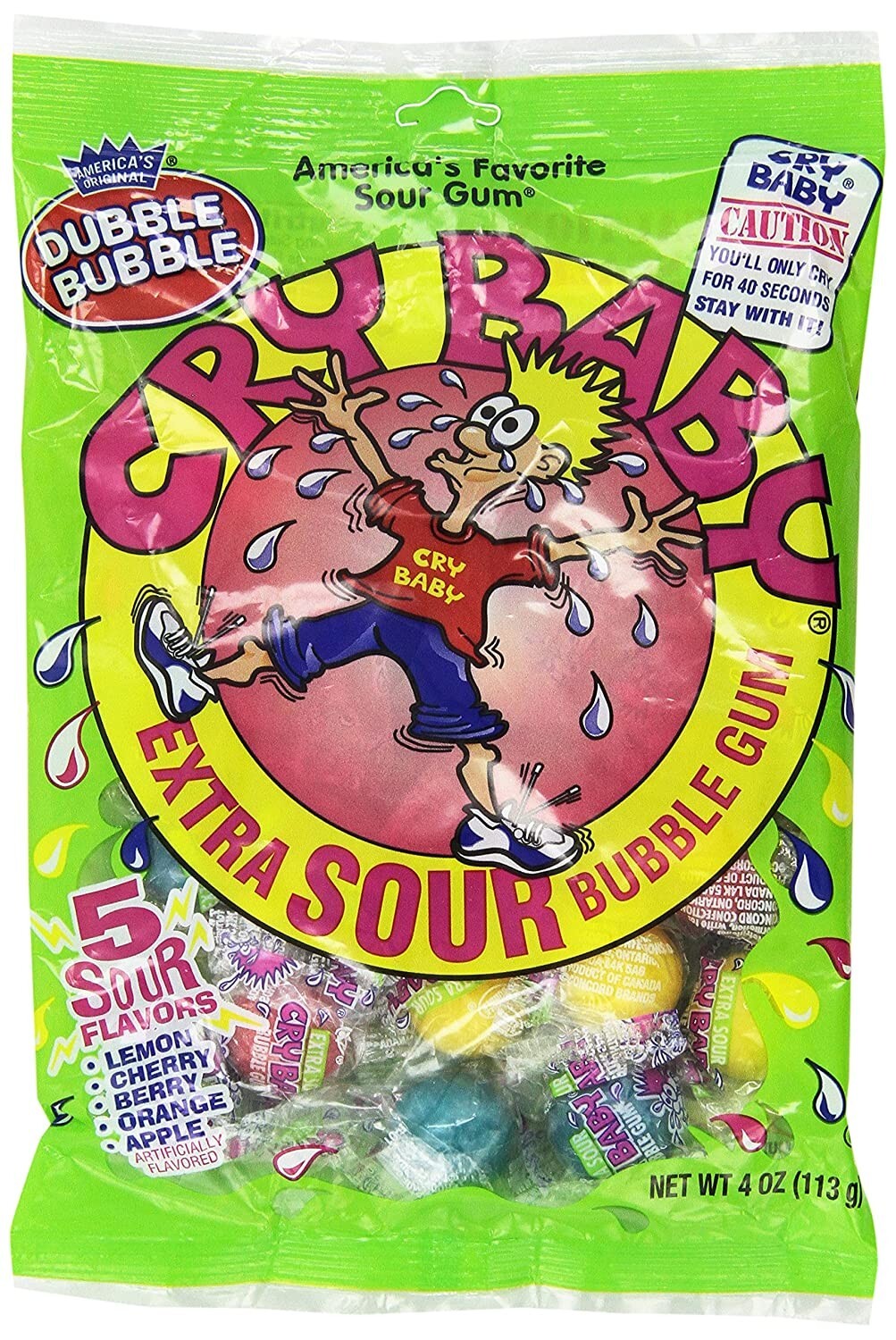 America’s Original 4 oz. Dubble Bubble CRY BABY Extra Sour Gum Balls *BB 8/2025*
