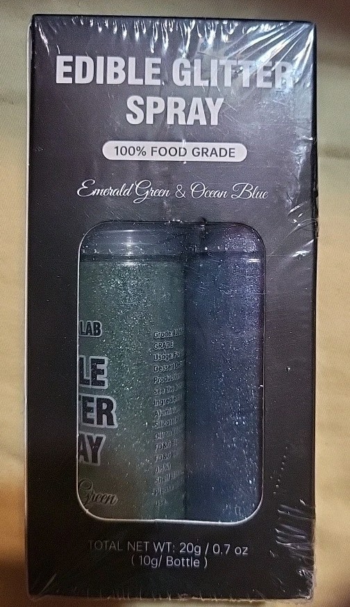 Edible Glitter Spray Pandalab Food Grade Drink 20g .7oz Emerald Green Ocean Blue