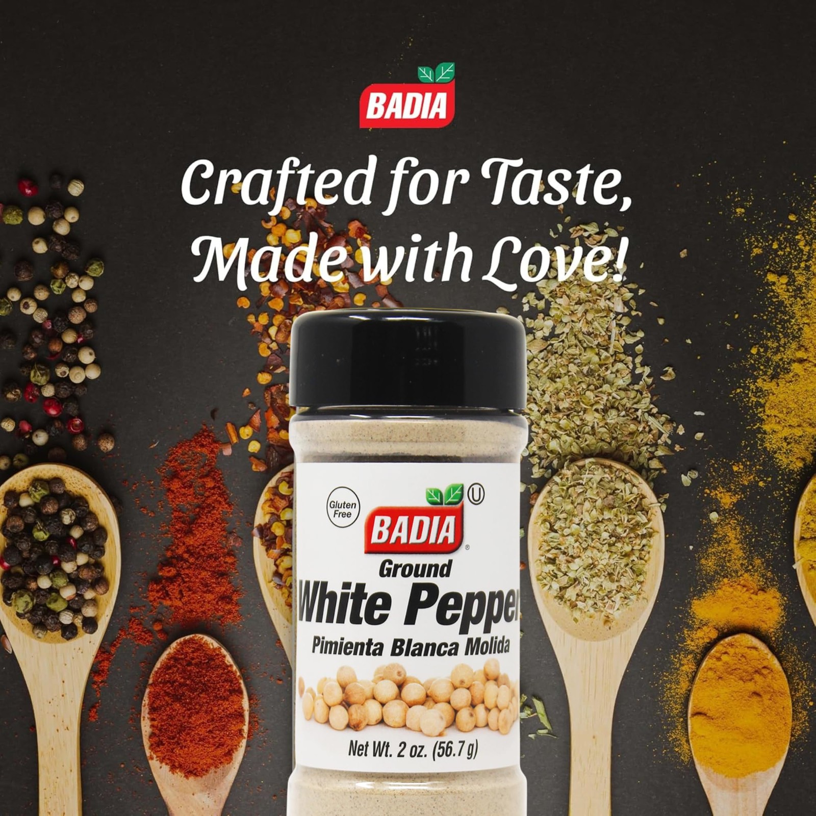 Badia Ground White Pepper, 2 oz – Smooth, Mellow Heat and 2 Ounce (Pack of 1)