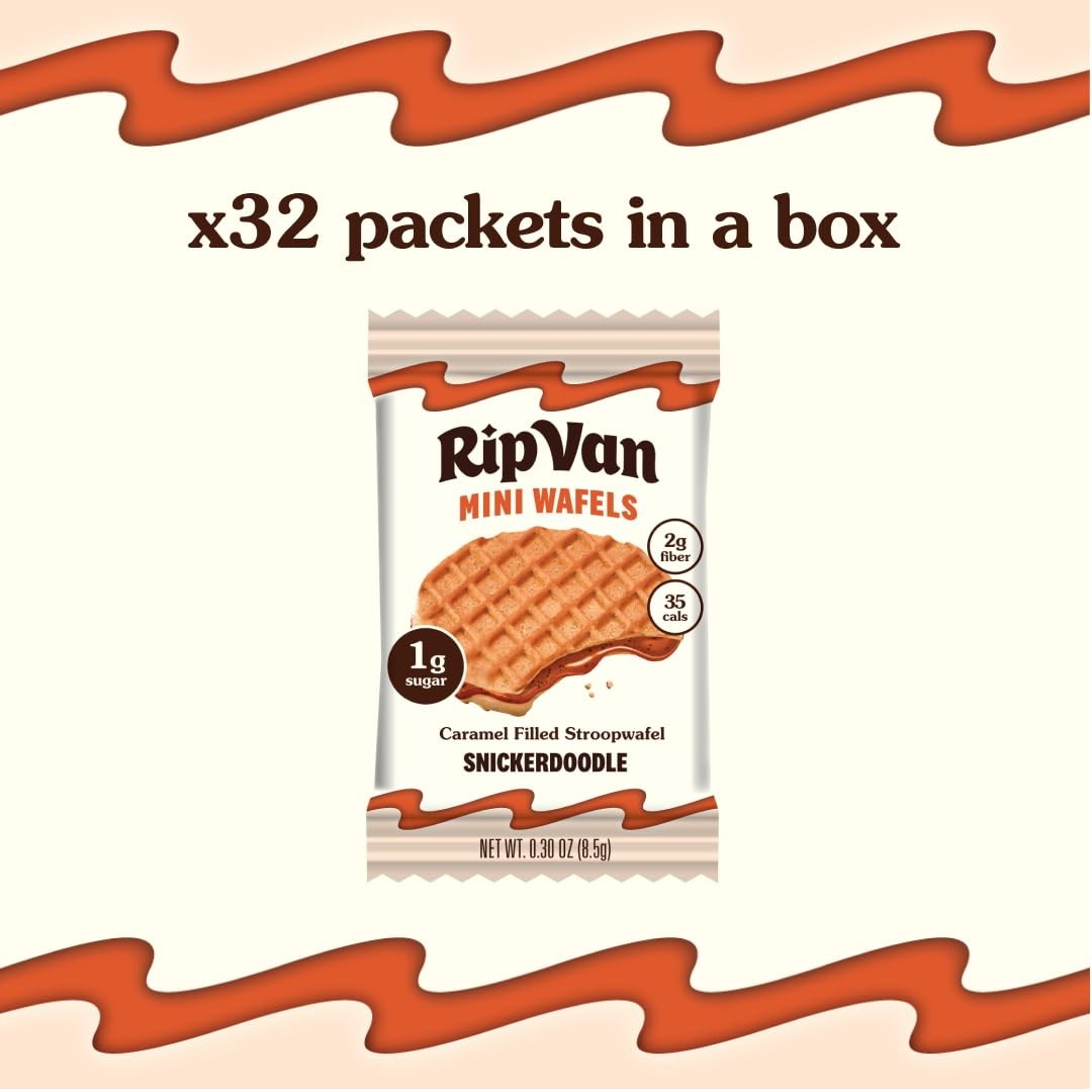 Rip Van Wafels Snickerdoodle Mini Stroopwafels – Low Carb Snacks (3g Net Carbs)