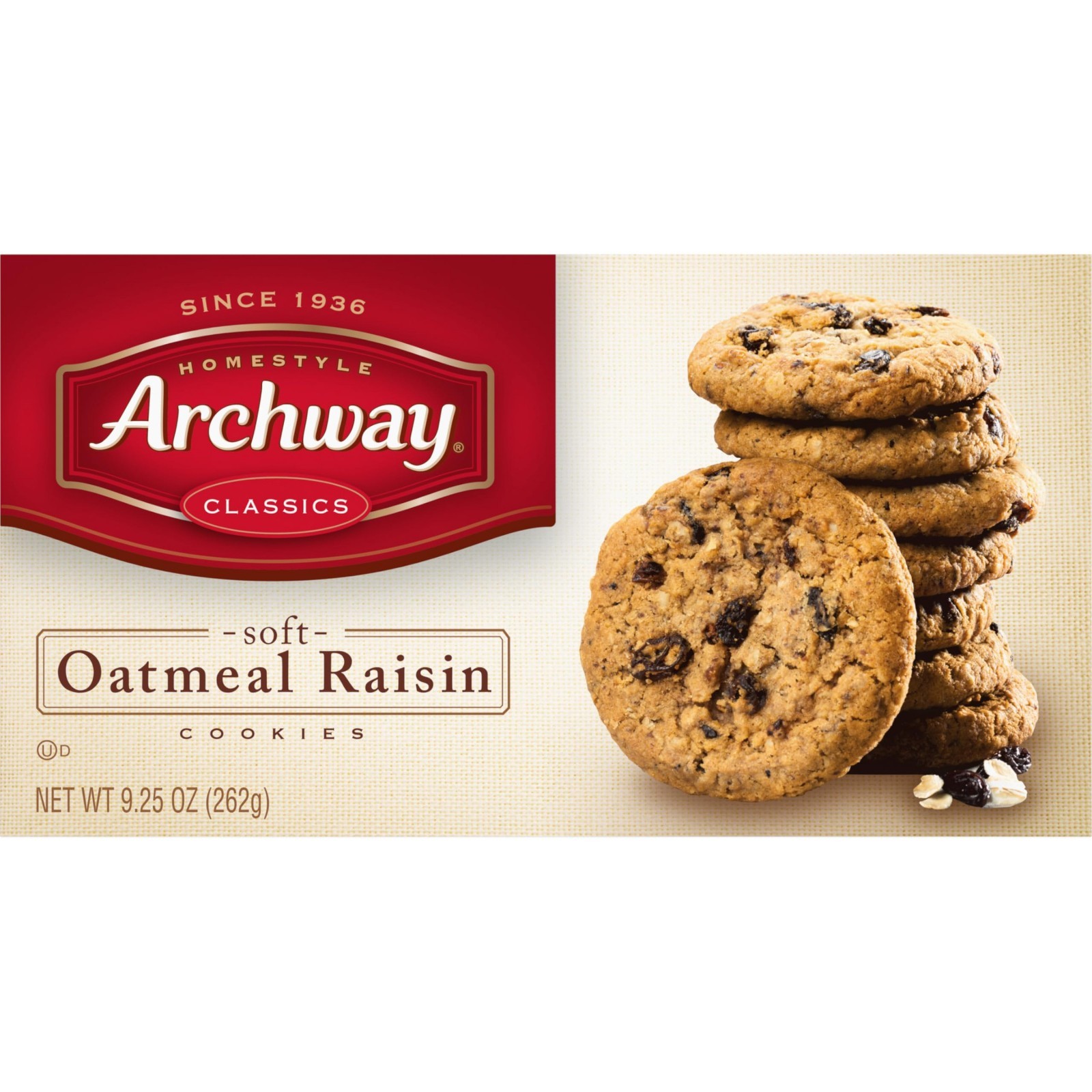 Soft Oatmeal Raisin Cookies – Classic Chewy Treats, 9.25 Oz, Pack of 4