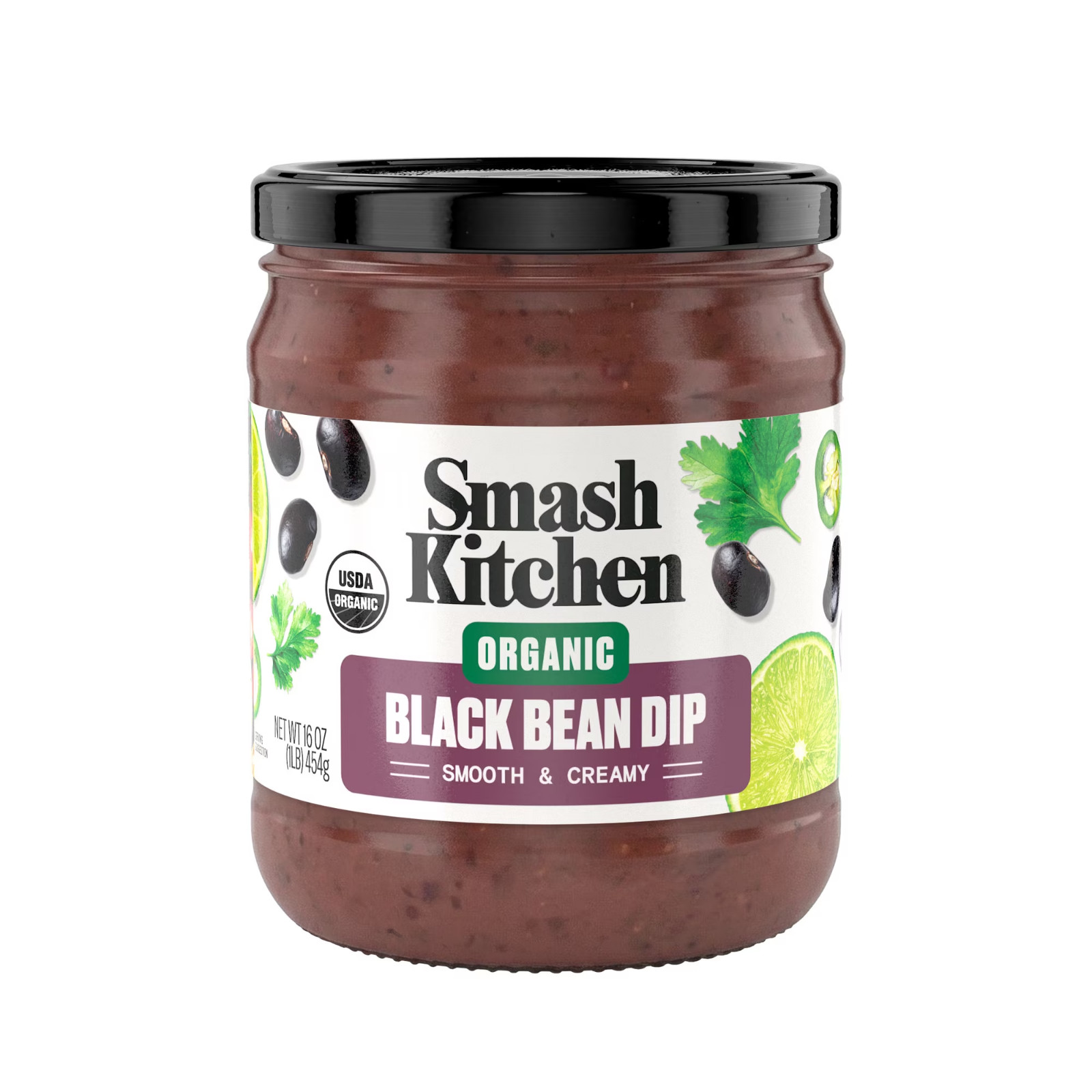Smash Kitchen Organic Mild Black Bean Salsa Dip, 16 oz