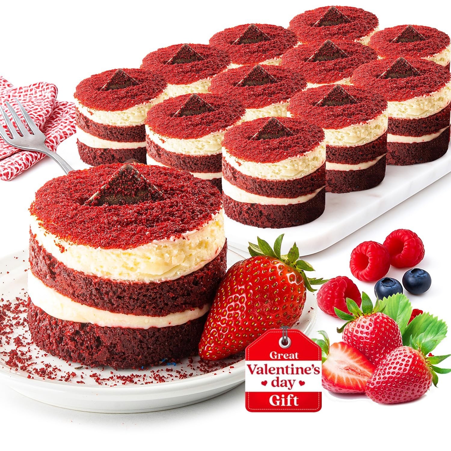 David’s Cookies Lil Red Velvet Individual Dessert Cakes 12 Count – Red Velvet…