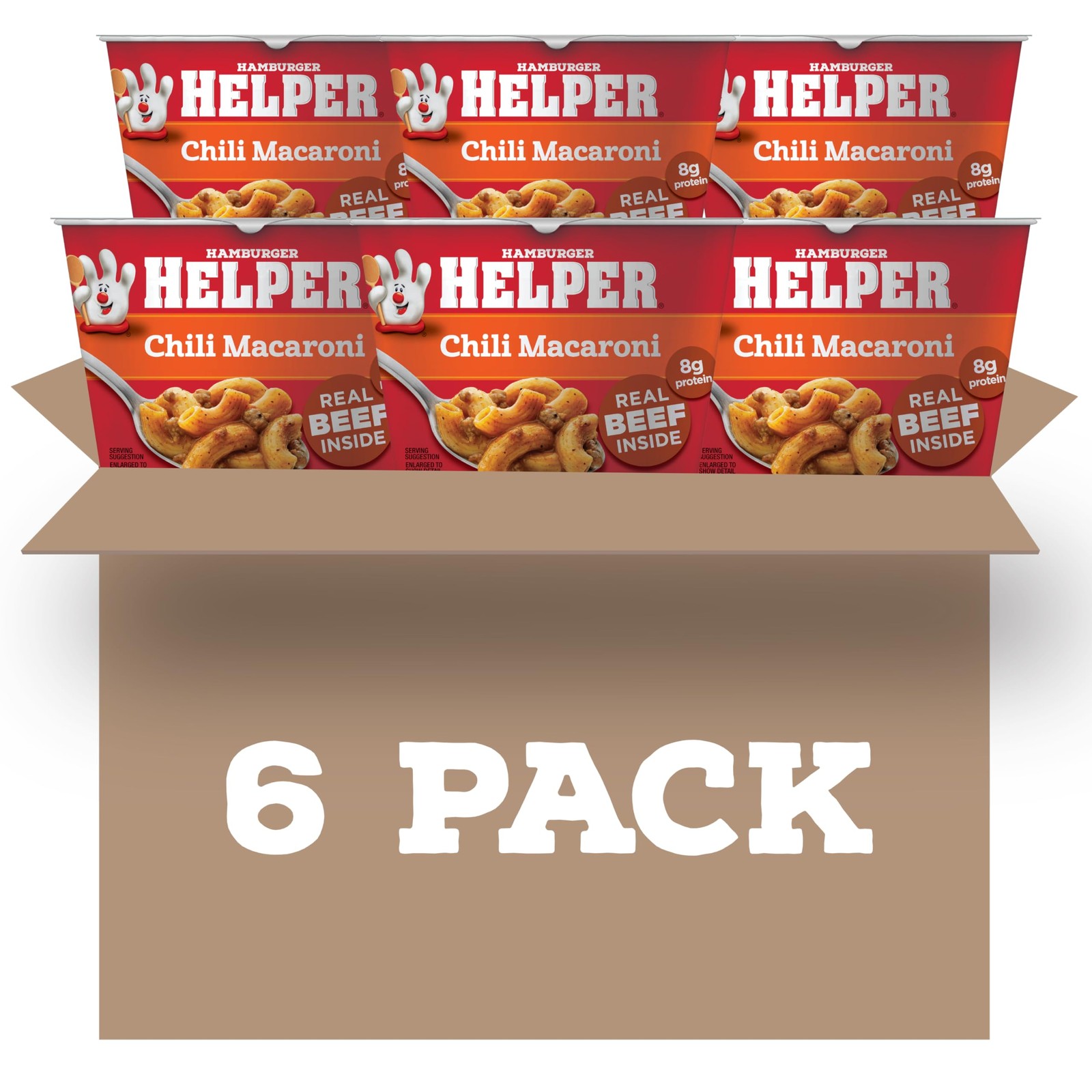 Chili Macaroni Microwave Cups – 6 Pack, Ready in 4 Minutes, Quick Meals