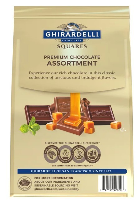 GHIRARDELLI Premium Assorted Chocolate SQUARES, 23.6 oz Bag Holiday Snack Kosher