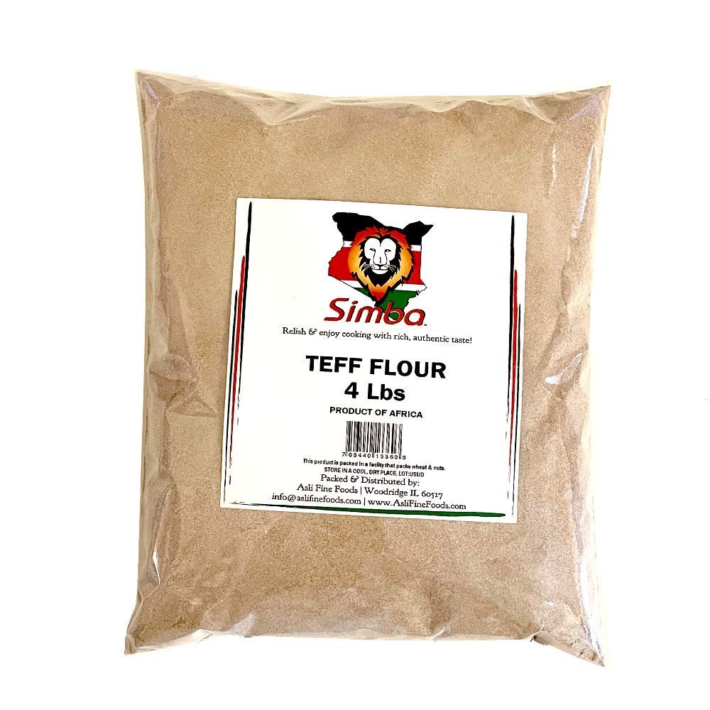 Simba African Teff Flour, 4 Pounds | Perfect for Baking, Gluten Free